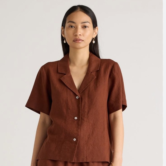 Quince Chestnut Linen Shirt - Picture 3 of 3